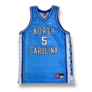 Vtg TEAM NIKE SPORTS North Carolina TAR HEELS Jersey #5 NCAA L